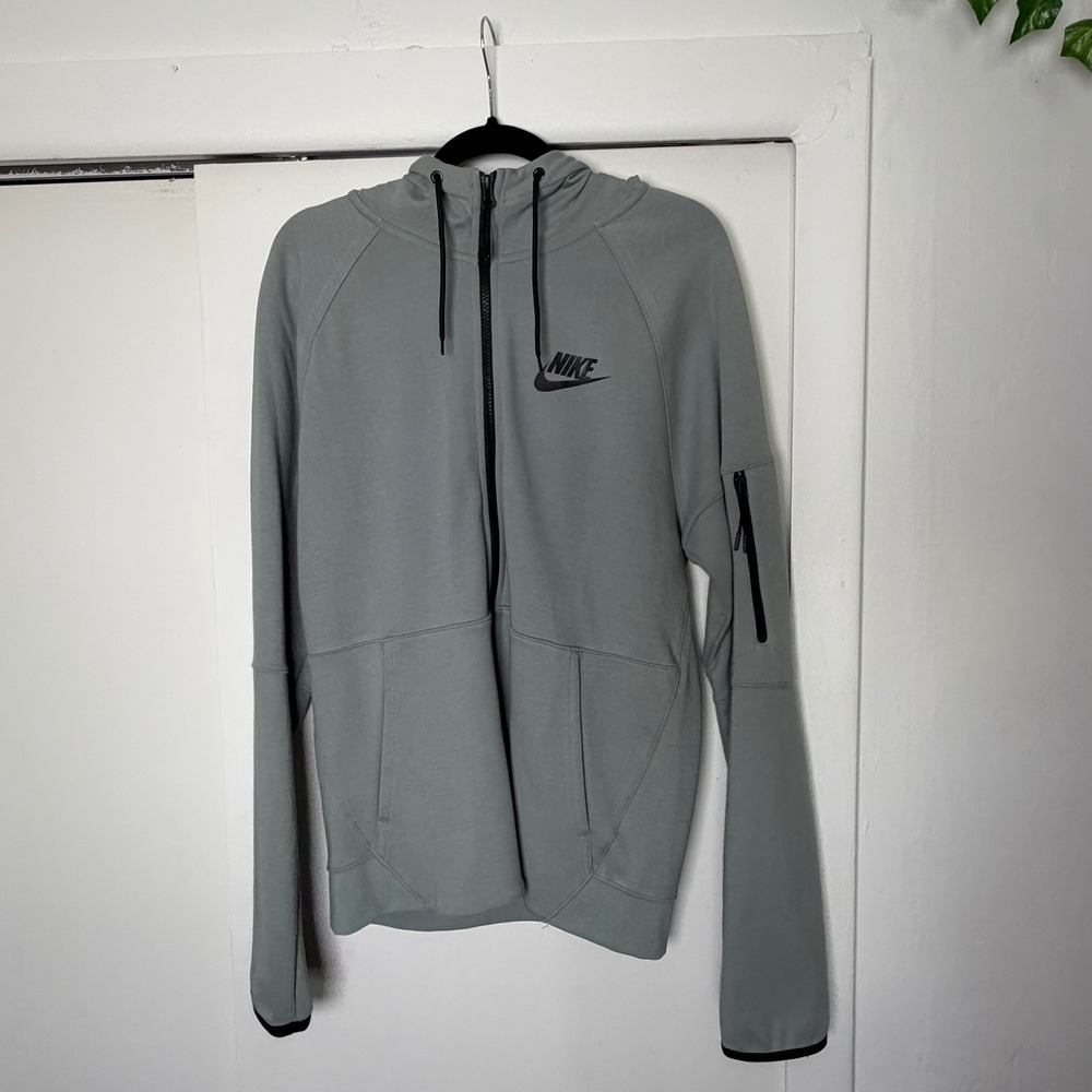 Nike Sportswear Tech Fleece Full-Zip Hoodie Mens Small Grayish Blue CU4489-491